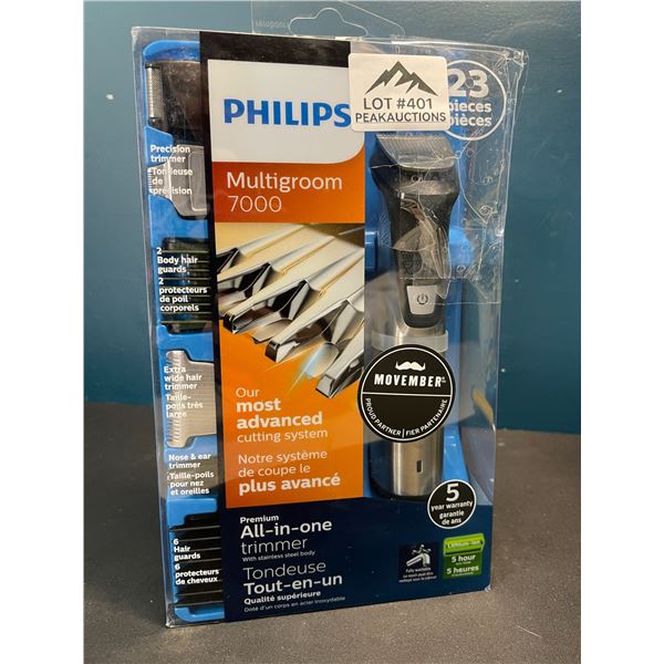 Lot of 1 Philips Multigroom 7000 Mens Premium All-In-One Trimmer for Face, Head, & Body