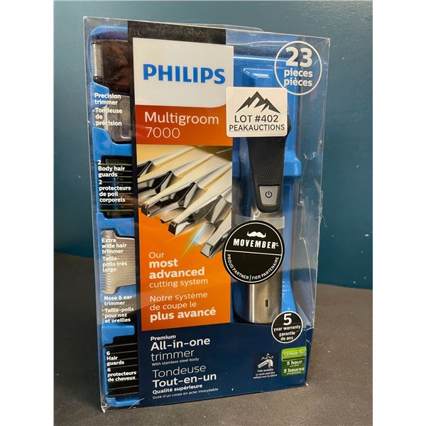 Lot of 1 Philips Multigroom 7000 Mens Premium All-In-One Trimmer for Face, Head, & Body