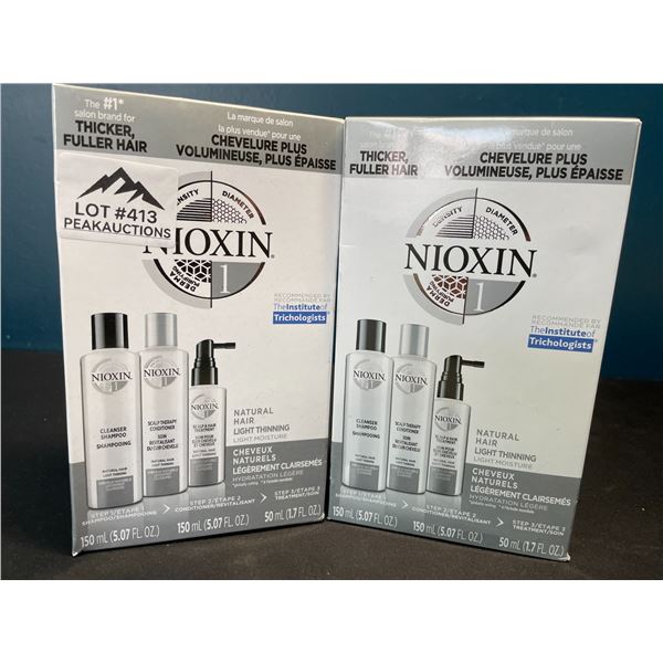 Lot of 2 Nioxin 3-Step Scalp & Hair Treatment Sets - Includes Shampoo, Conditioner & Scalp Treatment