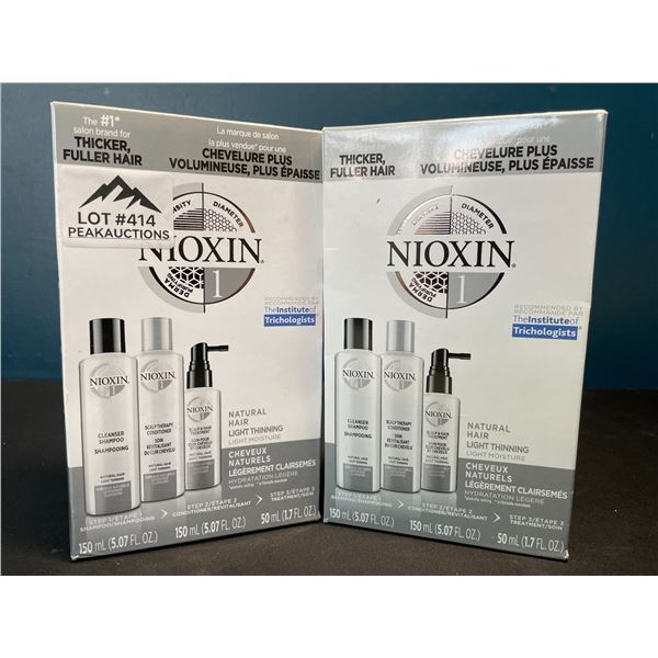 Lot of 2 Nioxin 3-Step Scalp & Hair Treatment Sets - Includes Shampoo, Conditioner & Scalp Treatment