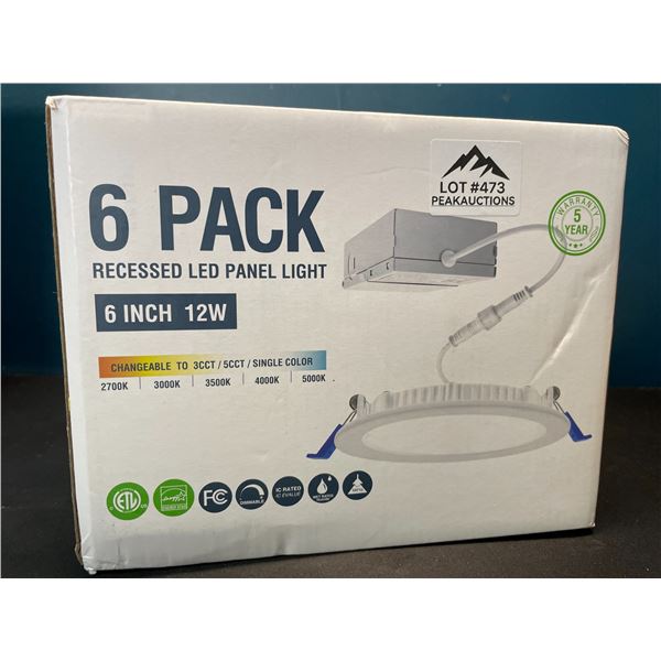 Lot of 1 6-Pack of Recessed LED Panel Lights - 6-inch - 12W