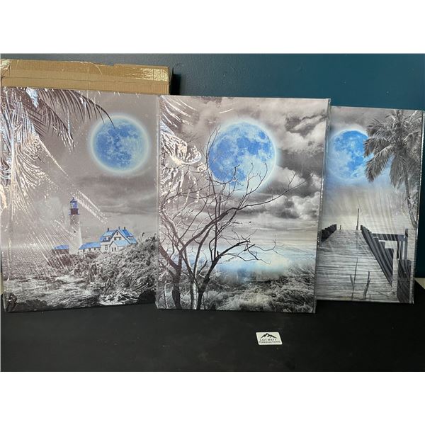 Lot of 1 3-Piece Art Canvas Set - 15 inch Size