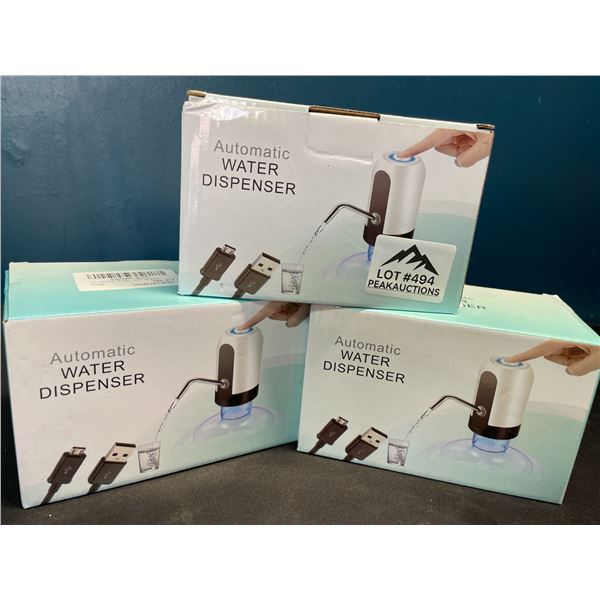 Lot of 3 Automatic Water Dispensers - Rechargeable