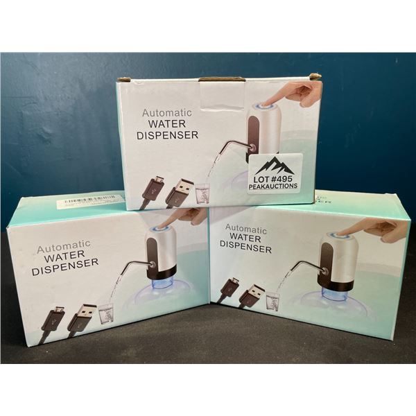 Lot of 3 Automatic Water Dispensers - Rechargeable