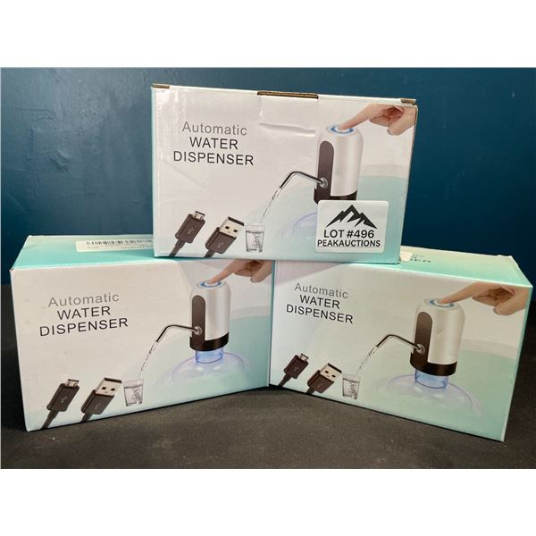 Lot of 3 Automatic Water Dispensers - Rechargeable