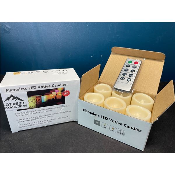 Lot of 2 Multi-Packs of Flameless LED Candles w/ Remote Control & Batteries; 6 per pack/12 total