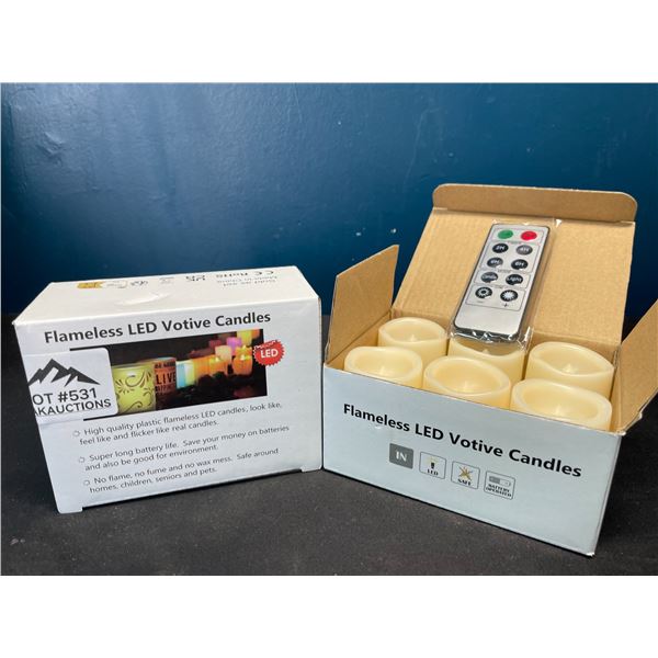 Lot of 2 Multi-Packs of Flameless LED Candles w/ Remote Control & Batteries; 6 per pack/12 total