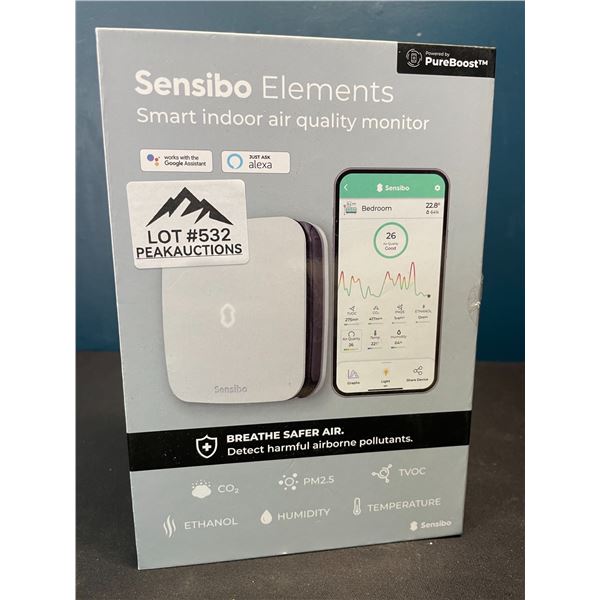 Lot of 1 Sensibo Elements - Smart IndoorMulti-Sensor Air Quality Monitor - BRAND NEW SEALED!