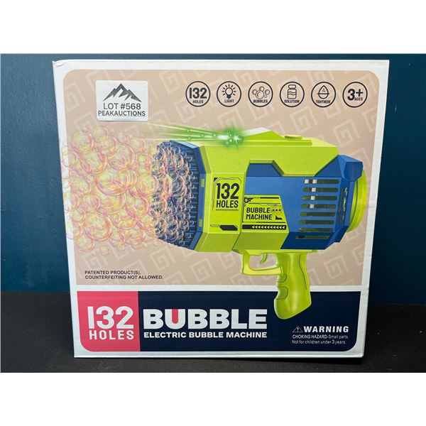 Lot of 1 Electric Rechargeable Bubble Gun - 132 Holes