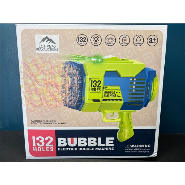 Lot of 1 Electric Rechargeable Bubble Gun - 132 Holes