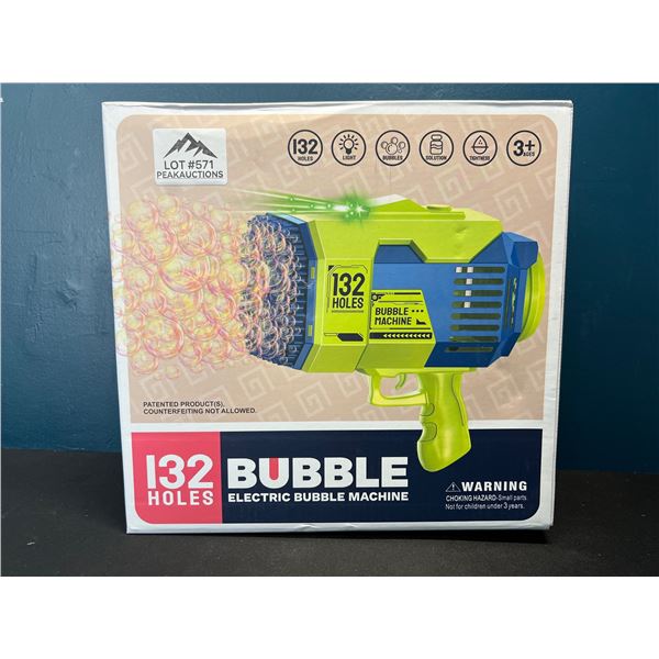Lot of 1 Electric Rechargeable Bubble Gun - 132 Holes