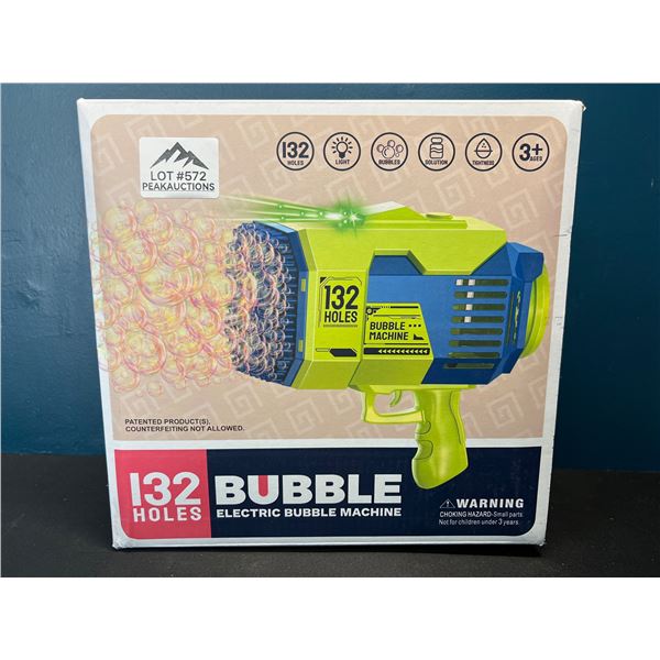 Lot of 1 Electric Rechargeable Bubble Gun - 132 Holes