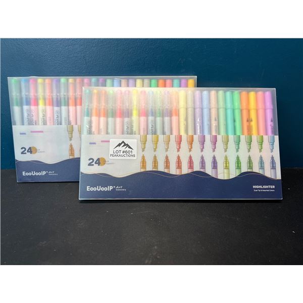Lot of 2 Packs of Dual Tip Highlighters - 24 Per Pack