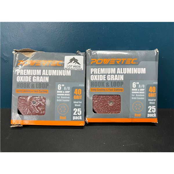 Lot of 2 6" 40Grit Aluminum Oxide Hook and Loop Sanding Discs