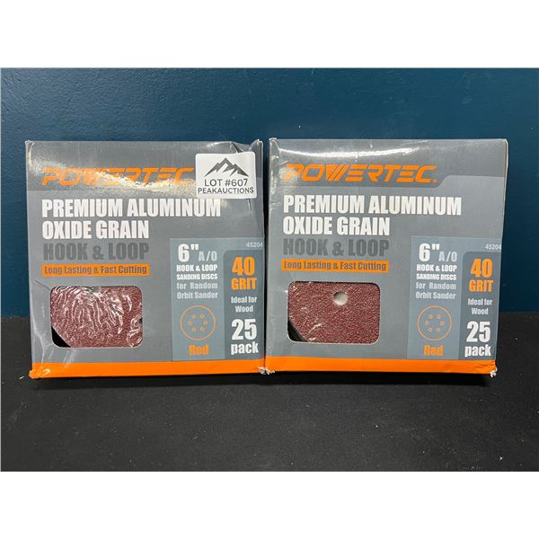 Lot of 2 6" 40Grit Aluminum Oxide Hook and Loop Sanding Discs
