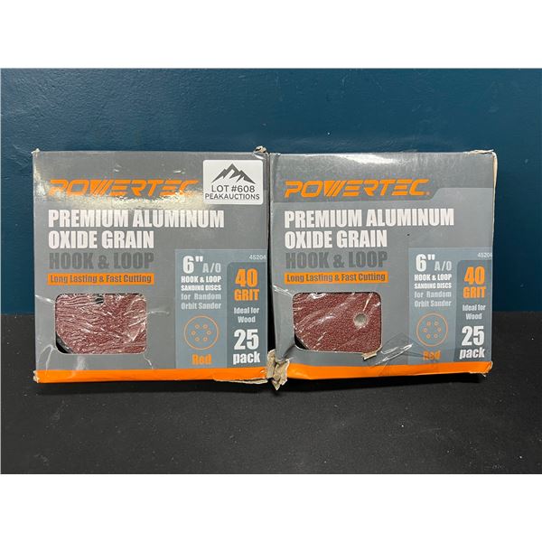 Lot of 2 6" 40Grit Aluminum Oxide Hook and Loop Sanding Discs