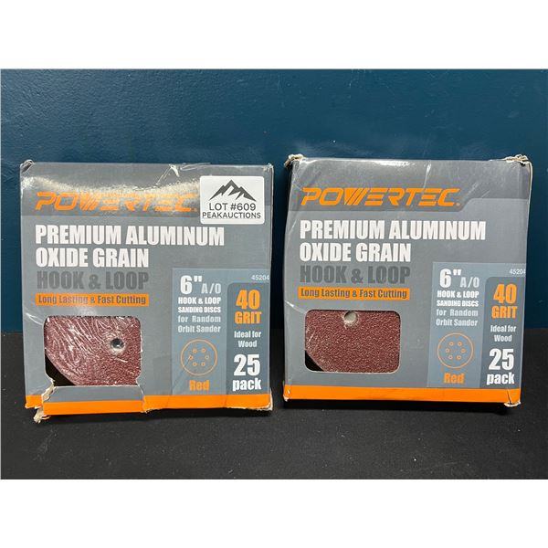 Lot of 2 6" 40Grit Aluminum Oxide Hook and Loop Sanding Discs