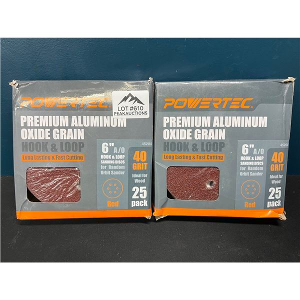 Lot of 2 6" 40Grit Aluminum Oxide Hook and Loop Sanding Discs