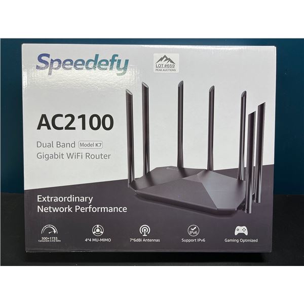 Lot of 1 Speedefy AC2100 Dual Band Gigabit WiFi Router