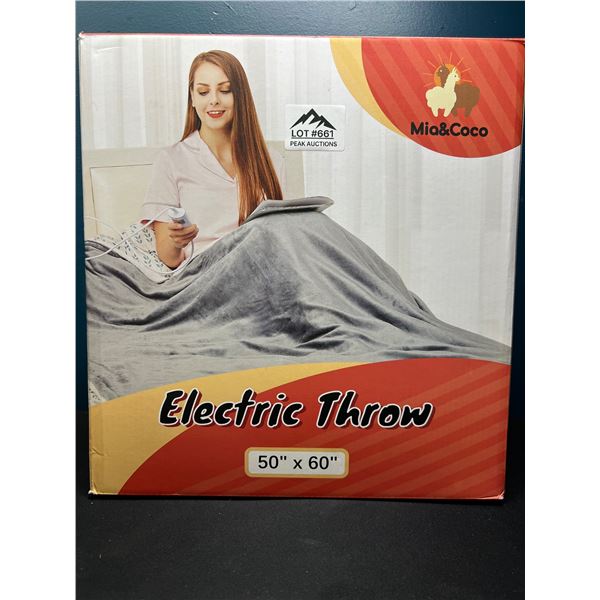 Lot of 1 Mia and Coco 50x60" Heated Throw Blanket
