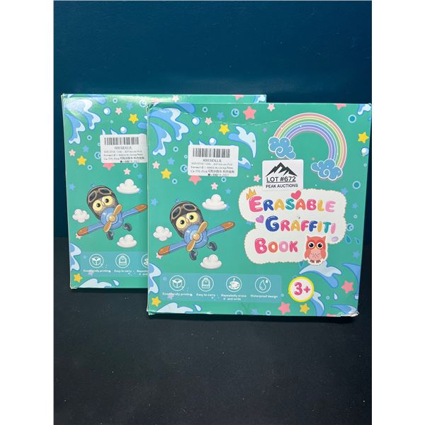 Lot of 2 Kids Erasable Graffiti Books - Pink Unicorn