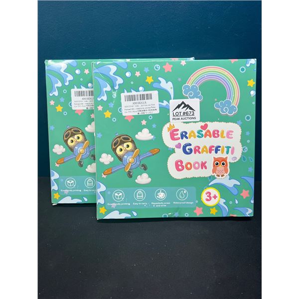 Lot of 2 Kids Erasable Graffiti Books - Pink Unicorn
