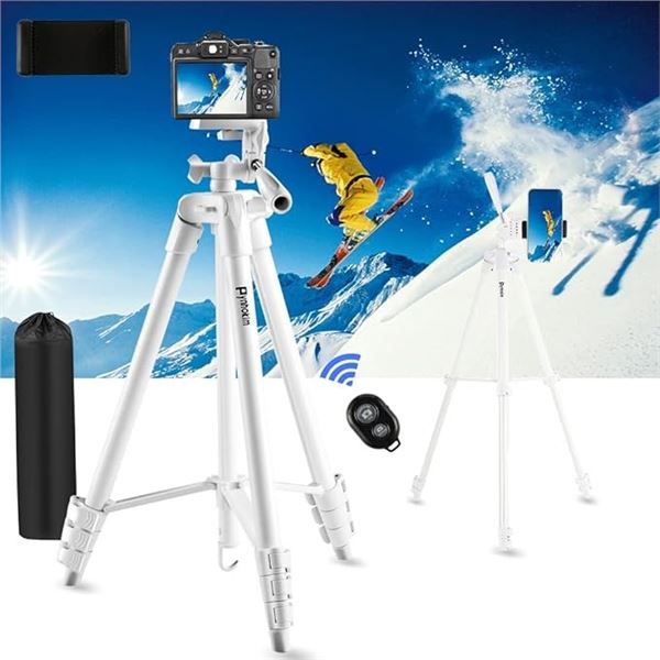 Lot of 1 Pynhoklm Tripod for Camera/Smartphones w/ Bluetooth Remote Control - Expands up to 52in