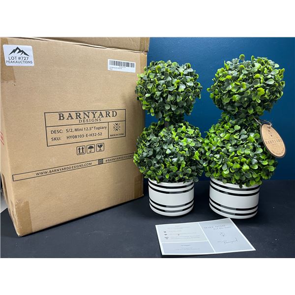 Lot of 1 Box of Barnyard Designs Mini 12.5inch Topiary Artifical Plants - 2 in Box