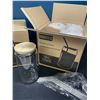 Image 2 : Lot of 2 Boxes of Glass Drinking Glasses w/ Bamboo Lids & Metal Straws - 4 per box/8 total!