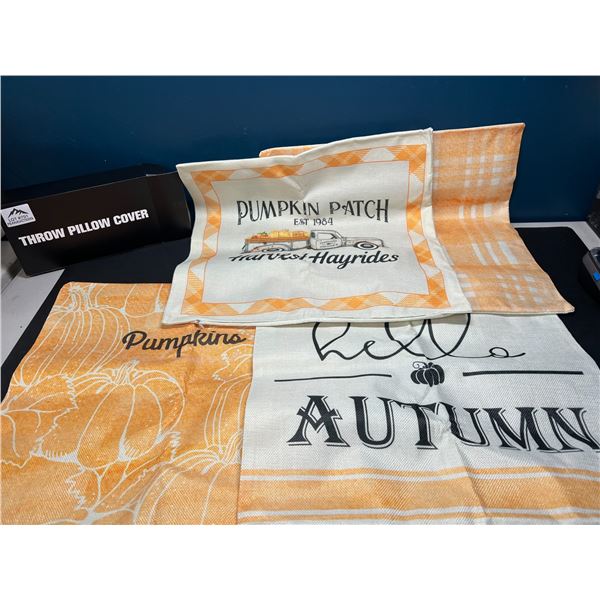Lot of 1 4-Pack of Throw Pillow Covers - Autumn Themed - 18x18inch