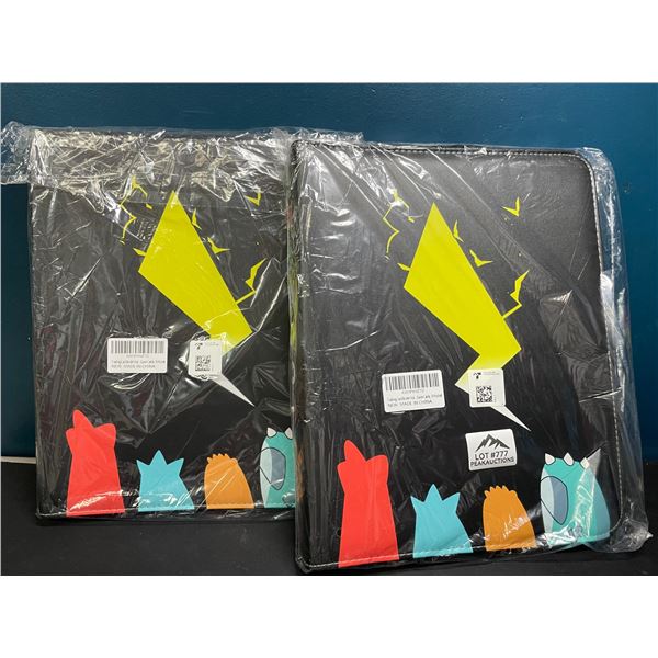 Lot of 2 Leather Pokemon Premium Card Binders - Holds 900 Cards per Binder (Large Size Binders)