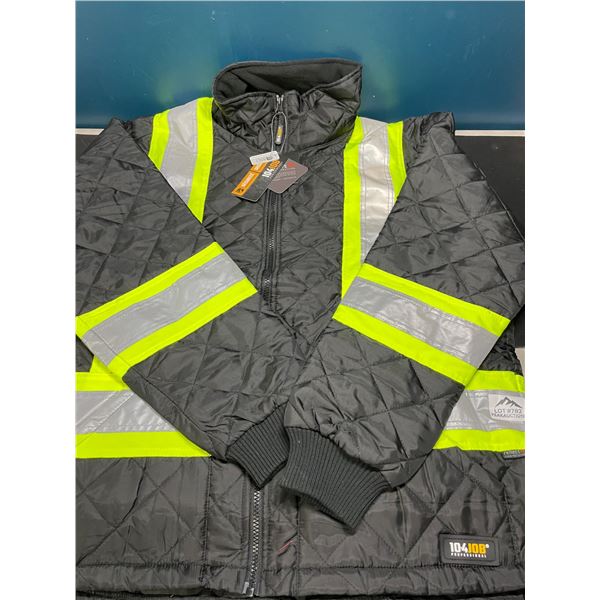 Lot of 1 High Visibility Quilted Work Jacket - Black - Size Medium - Brand New with Tags!