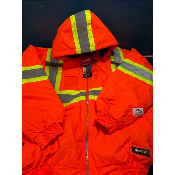 Lot of 1 High Visibility Work Jacket - Oragne - Size Large - Brand New with Tags!