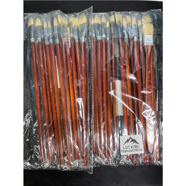 Lot of 2 Multi-Packs of Artist Paint Brushes - Assorted Sizes