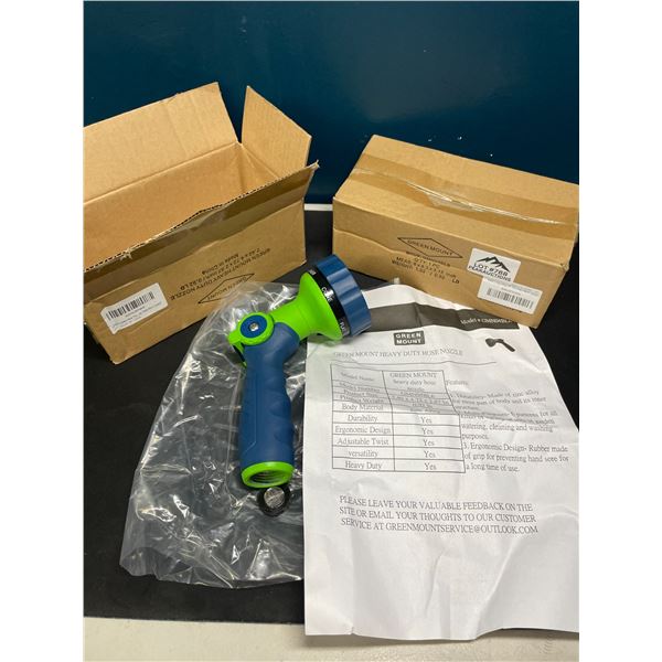 Lot of 2 Green Mount Heavy Duty Hose Nozzles