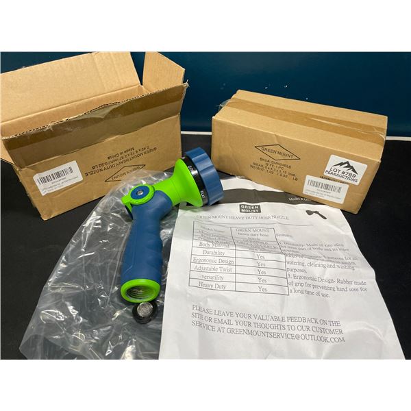 Lot of 2 Green Mount Heavy Duty Hose Nozzles