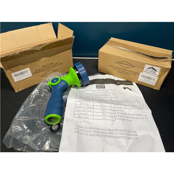 Lot of 2 Green Mount Heavy Duty Hose Nozzles