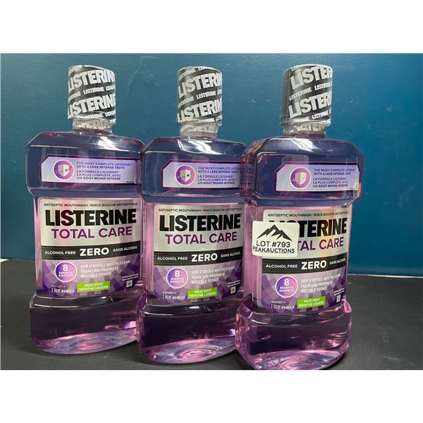Lot of 3 Listerine Total Care Mouthwashes - 1L bottles