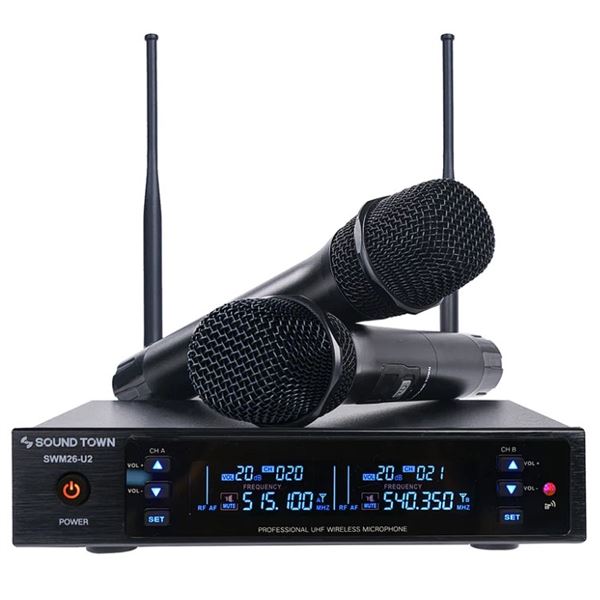 Lot of 1 SoundTown SWM26-Us Microphone System w/ Selectable Frequencies