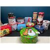 Image 1 : Lot of 12 Assorted Christmas Tins - Used - Great Shape!