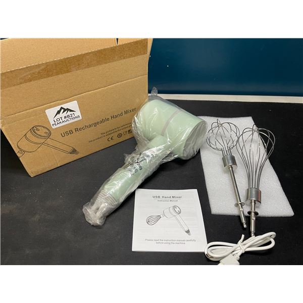 Lot of 1 USB Rechargeable Kitchen Hand Mixer - Mint Green