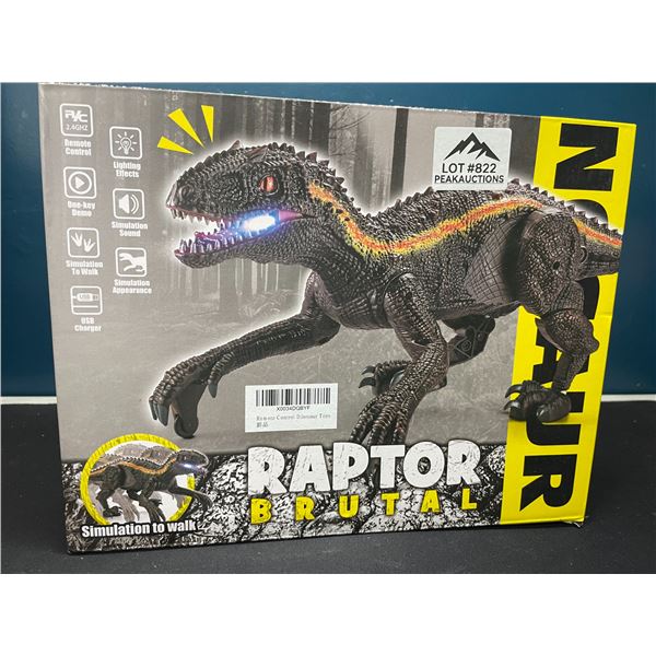Lot of 1 R/C Remote Control Raptor Dinosaur Toy w/ Lighting Effects & Sound