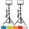Image 1 : Lot of Ubeesize 2Pack Dimmable LED Video Light Kit w/ Adjustable Tripod Stands