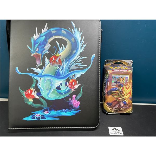 Lot of 1 Pokemon Rebel Clash Card Deck & Large Leather Binder