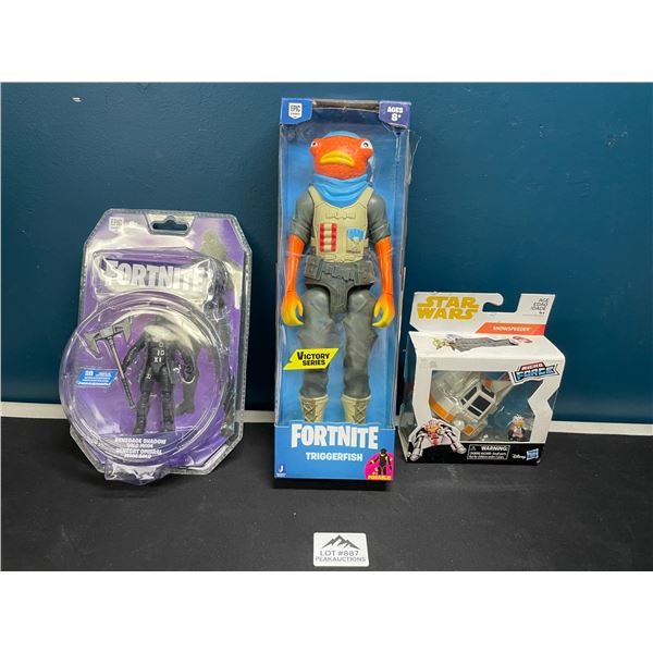 Lot of 3 Assorted Toys - Fortnite & Star Wars