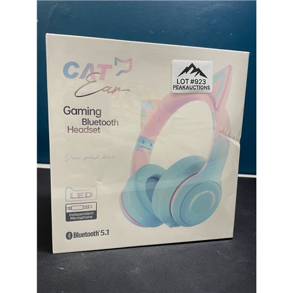 Lot of 1 Cat Ears Gaming Bluetooth Headset - Cotton Candy Pink/Blue