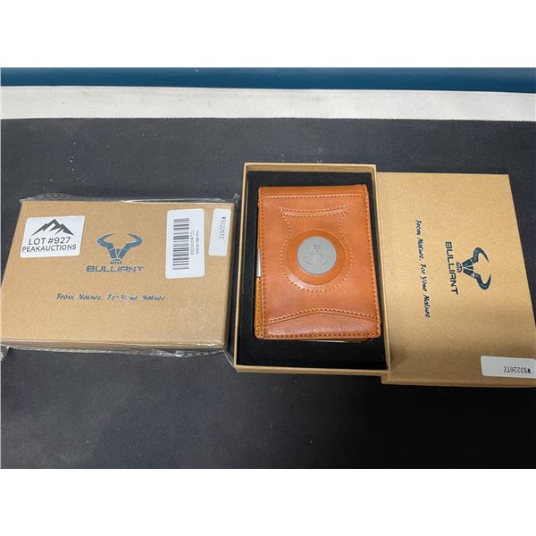 Lot of 2 Bulliant Mens Leather Modern Wallets w/ AirTag Slot