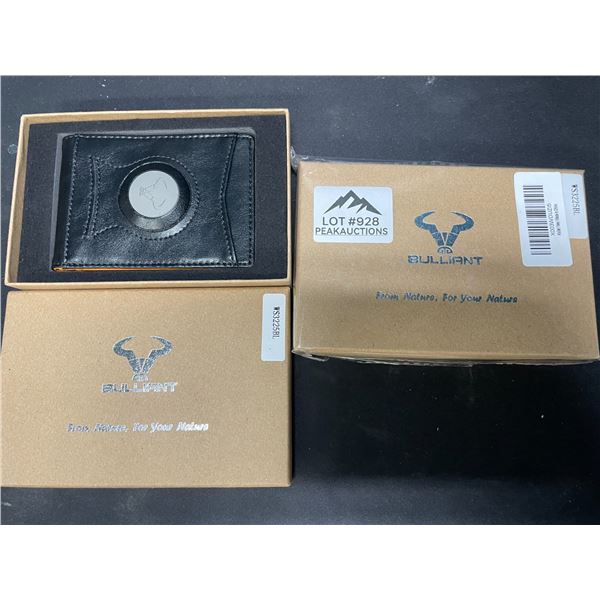 Lot of 2 Bulliant Mens Leather Modern Wallets w/ AirTag Slot