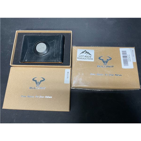 Lot of 2 Bulliant Mens Leather Modern Wallets w/ AirTag Slot