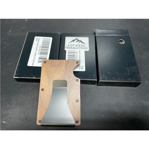 Lot of 3 Mountain Voyage Minimalist Mens Wallets - Walnut Wood Colour